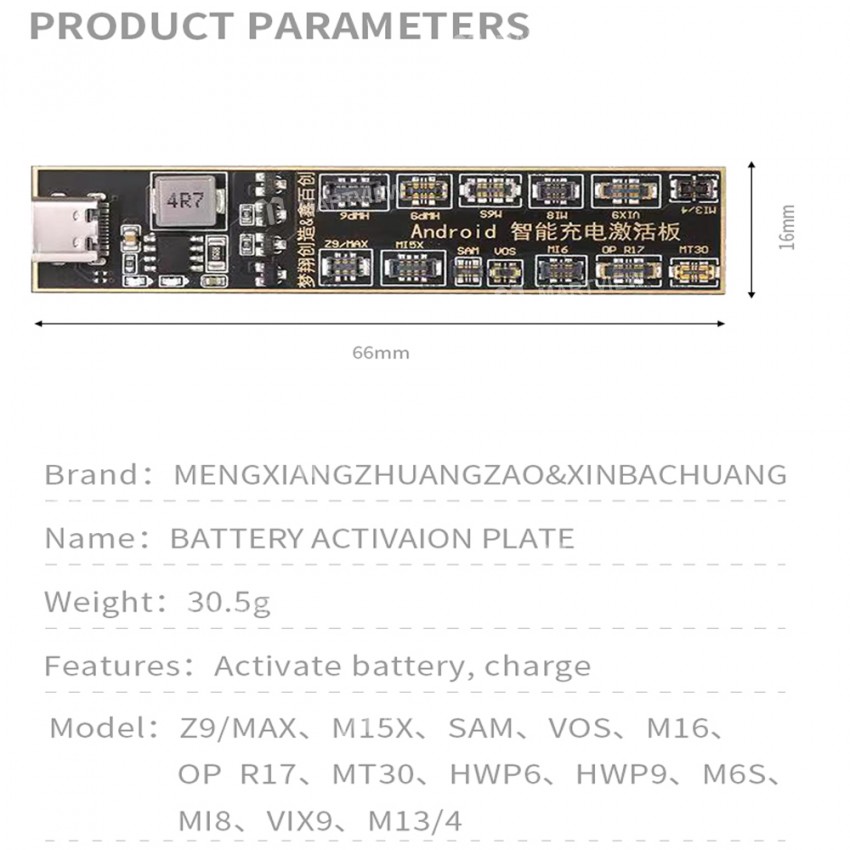 Android Disassembly-free Battery Charging Activation Detection Board Suitable for Samsung Huawei Xia