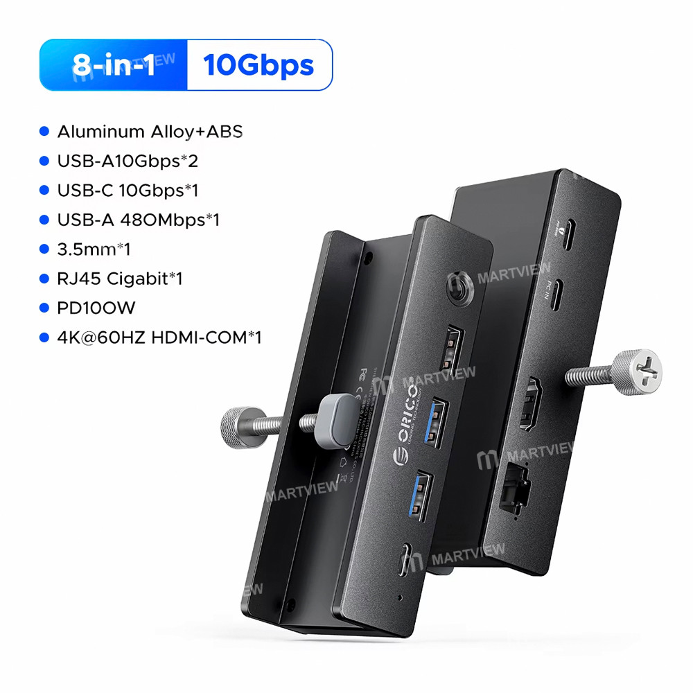 orico mh8p-8-in-1-usb-10gbps-rj45--35mm-headset-jack--4k-hdmi-desktop-clip-on-docking-station-5