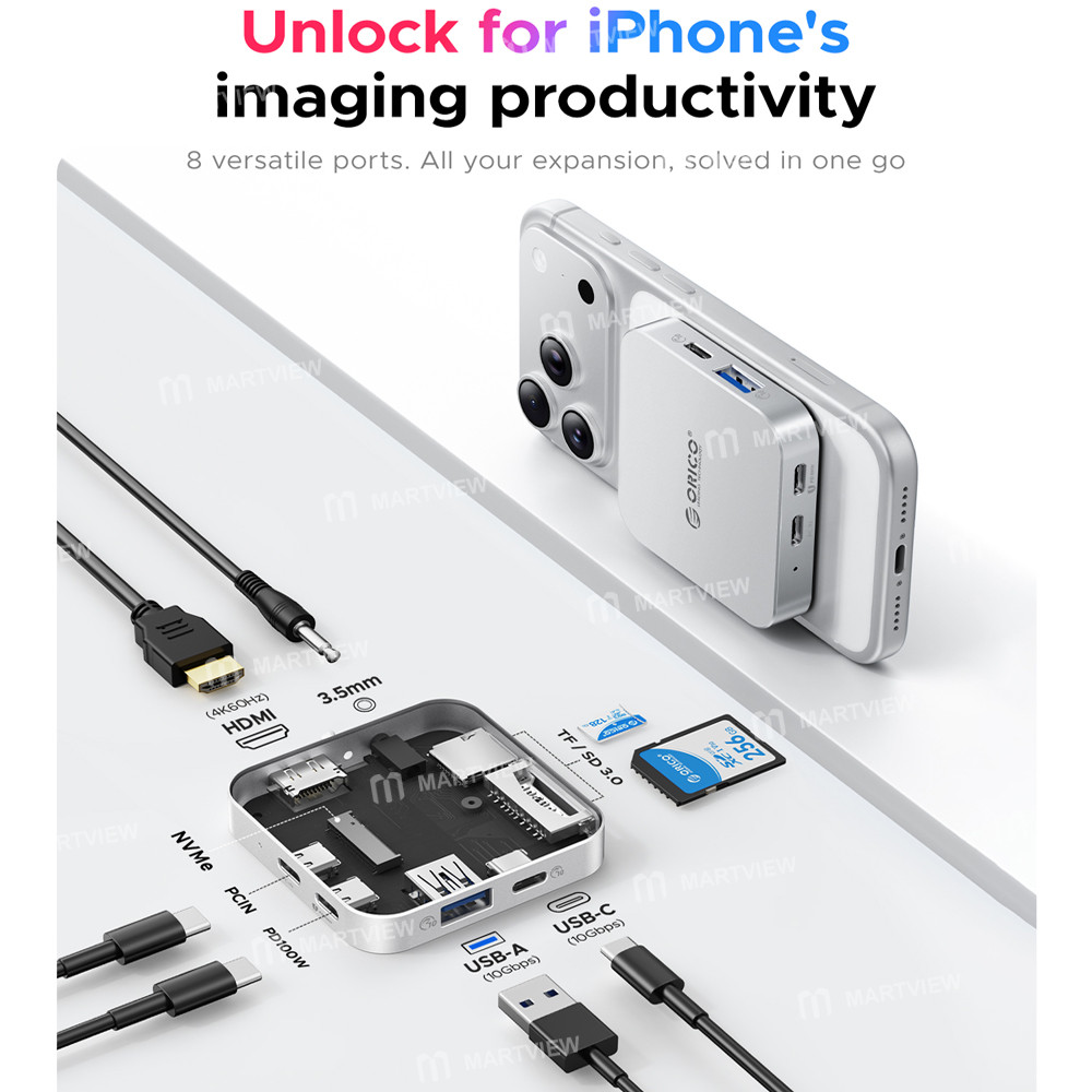 orico mg5-mg7-4k-hdmi-sd-tf--pd-100w-usb-c--35mm-audio--m2-2230-nvme-docking-station-9