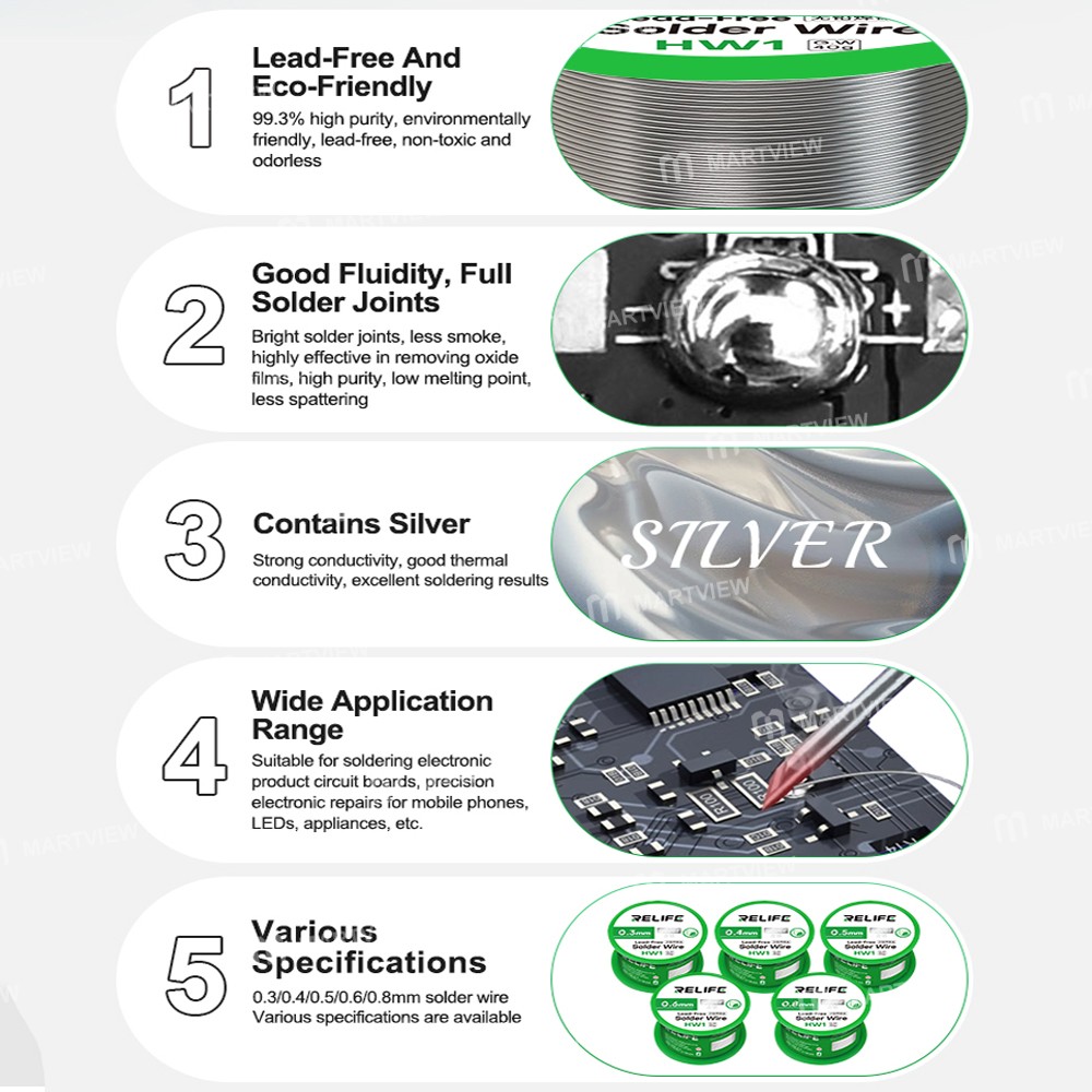 relife hw1-40g-03-to-08mm-high-purity-environmentally-friendly-lead-free-solder-wire-8