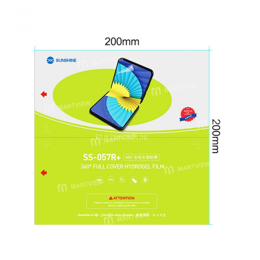 Sunshine SS-057R+ 11-inch 360° Full Cover Hydrogel Protective Film for Folding Screen Phone - 25Pcs