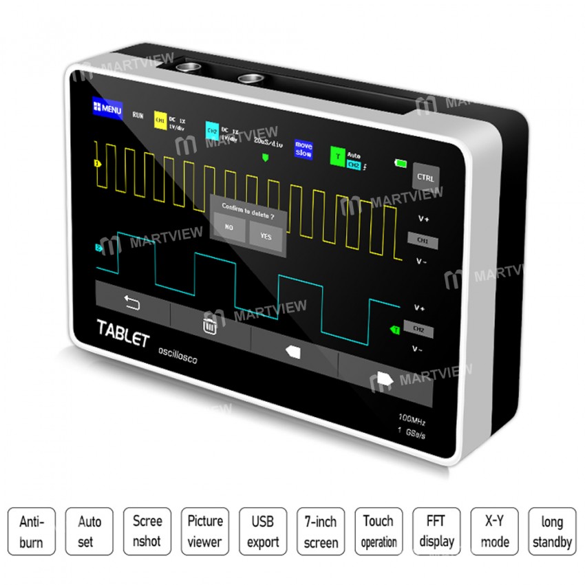 Fnirsi 1013D Digital Oscilloscope dual Channels 100MHz Band Width 1GSa / s Sampling Rate with 7-Inch
