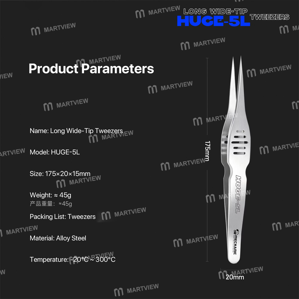 mechanic huge-5l-long-version-wide-body-nonmagnetic-professional-repair-tweezers-7