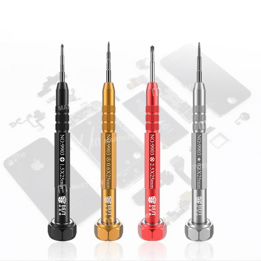 BST-9903 360 Rotation Aluminum Alloy Precision Magnetic Screwdrivers with S2 Steel Bits