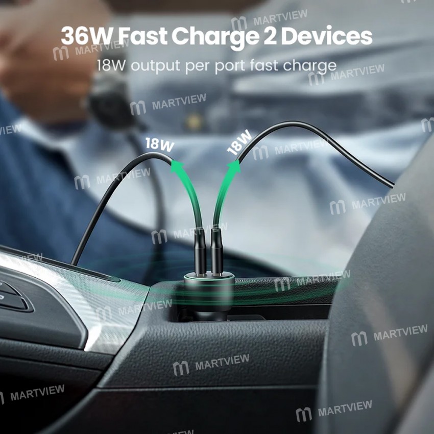 ugreen cd213-dual-usb-qc30-18w-mini-fast-charging-car-cigarette-light-charger-5