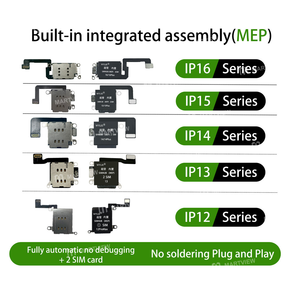 wylie simhub-built-in-mep-integrated-card-slot-finished-product-physical-dual-sim-for-iphone-12-16-2