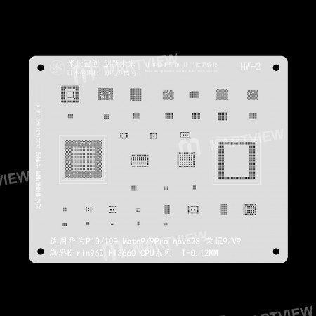 MiJing Kirin960 HI3660 CPU Reballing Stencil Plant Tin Steel Net for Huawei P10 / P10Pro Mate9 / 9Pr