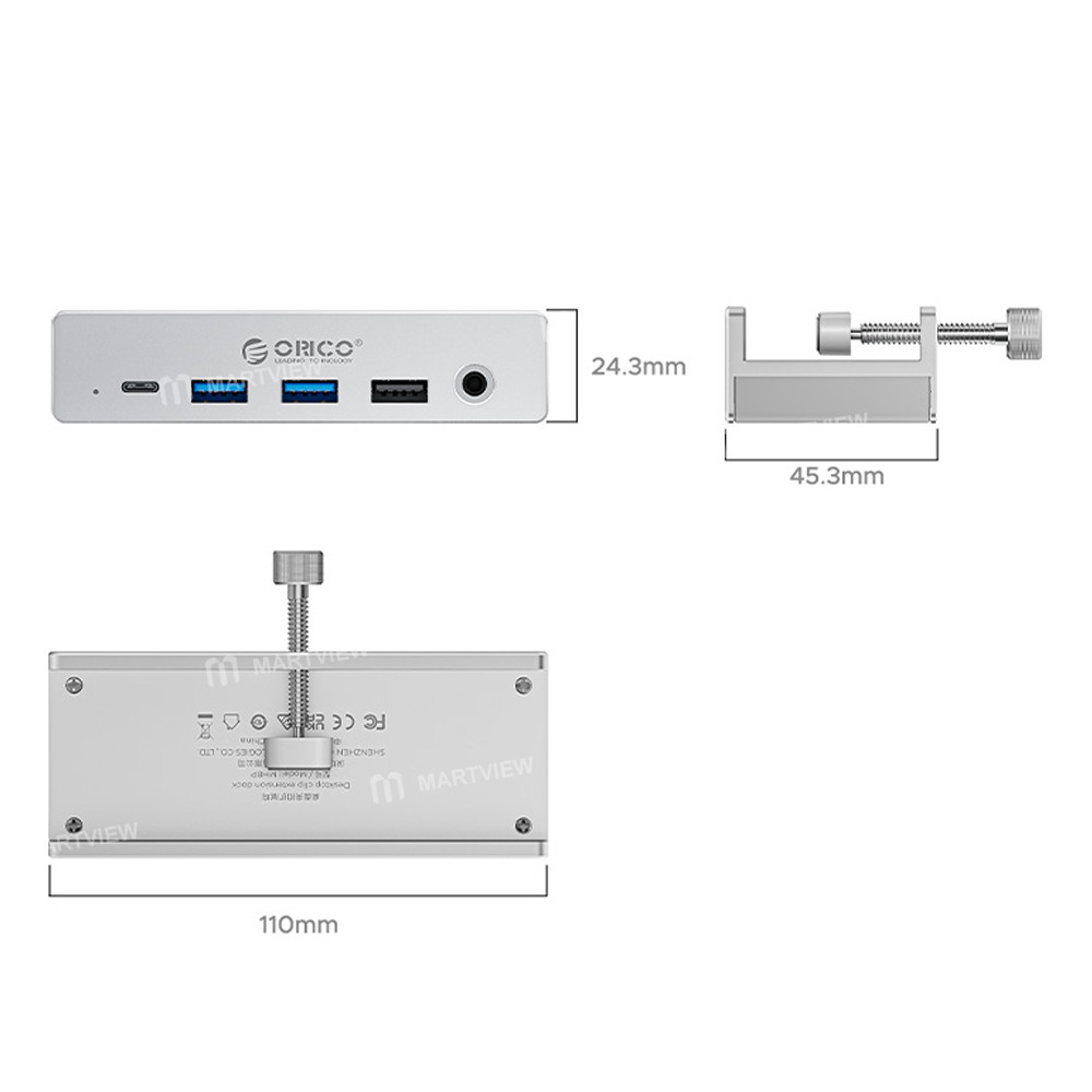 orico mh8p-8-in-1-usb-10gbps-rj45--35mm-headset-jack--4k-hdmi-desktop-clip-on-docking-station-2