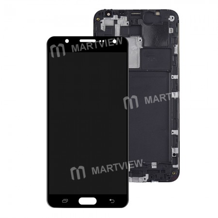 TFT LCD Display Touch Screen Digitizer Assembly Replacement for Samsung Galaxy J7 2015 J700F with Frame - Black