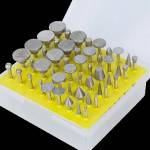 1/8 inch Shank Diamond Grinding Head Set for Electric Polisher - 50Pcs