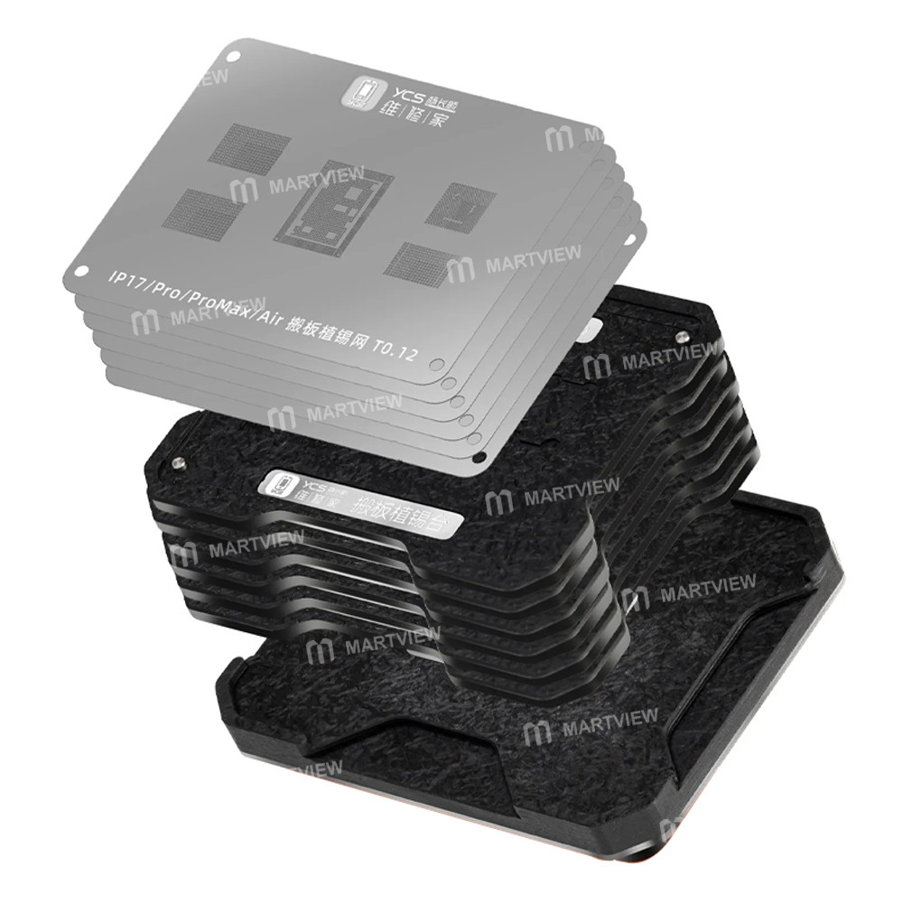 ycs professional-motherboard-tin-planting-reballing-stencil-set-for-iphone-8-17pm-apple-a11-a19-pro-