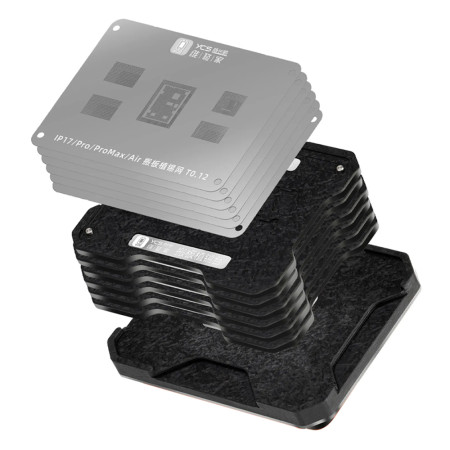 YCS Professional Motherboard Tin Planting Reballing Stencil Set for iPhone 8-17PM Apple A11-A19 Pro CPU