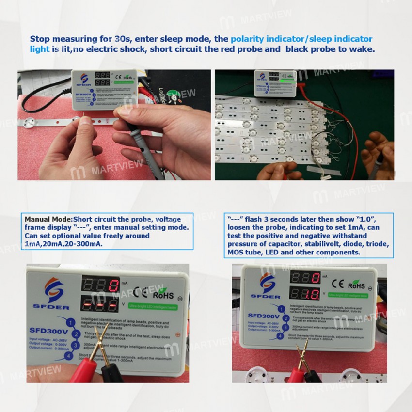 SFD300V 0-300V Voltage LCD Backlight Ultra-bright LED Intelligent Tester