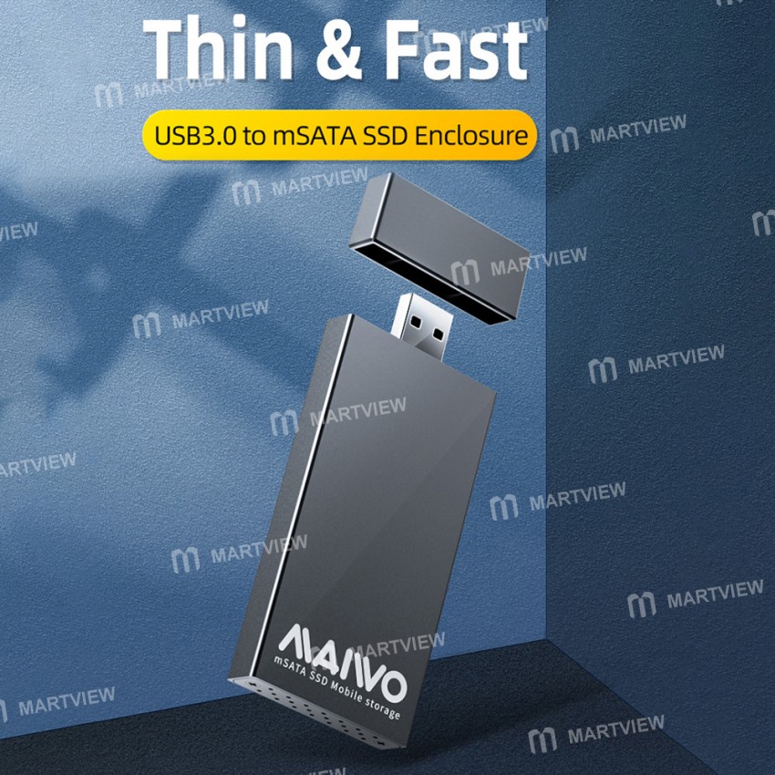 Maiwo K1642S Portable Aluminum Alloy 5Gbps USB 3.0 to mSATA SSD External Case