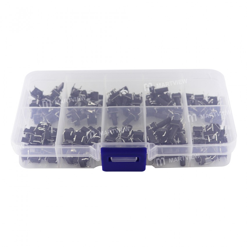 10 Models Mix 4.3 to 13mm Height 6*6mm Tact Switch Button - 100Pcs