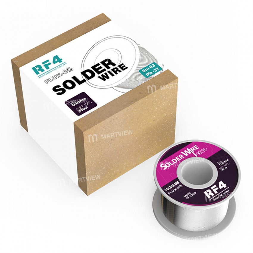 RF4 RF-206D 200g 0.6mm 63%Sn Lead Rosin Core Solder Tin Wire