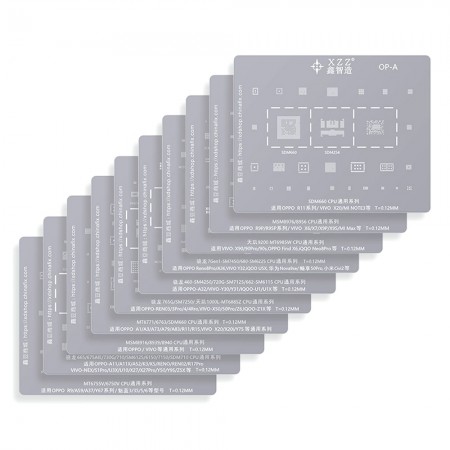 XinZhiZao CPU Universal Series BGA Reballing Stencil Set for OPPO / VIVO Mobile Phones
