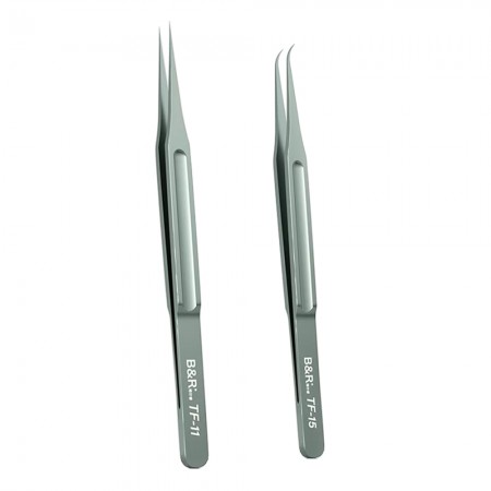 B&R TF-11 / TF-15 Microblade Series High Precision Titanium Alloy Macro Tweezers