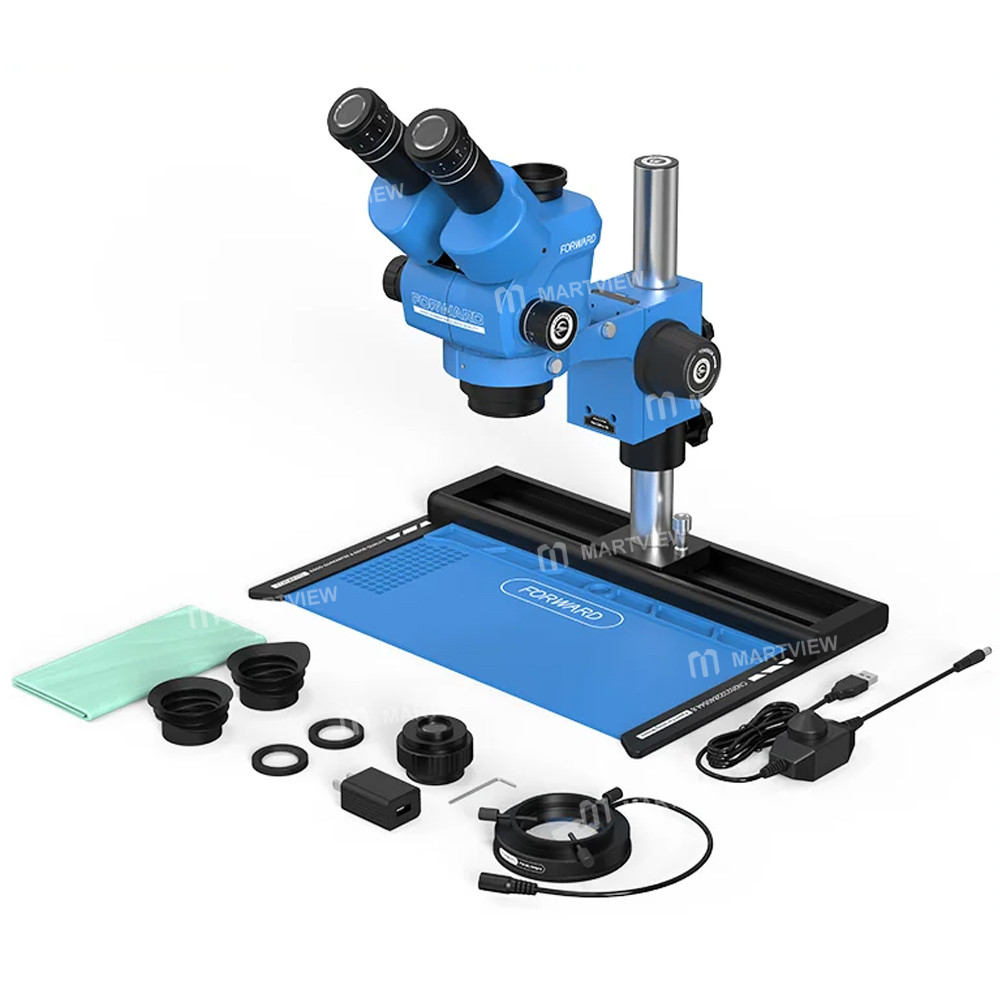 forward fw-c55pro-ts-65-55x-slideway-trinocular-stereo-microscope-with-aluminum-alloy-base-9