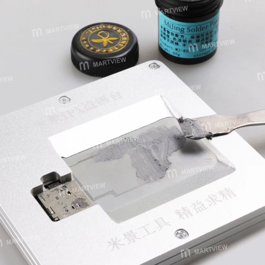 MiJing 2 in1 BGA Reballing Stencil Platform Jig Fixture Motherboard Fixure for iPhone X