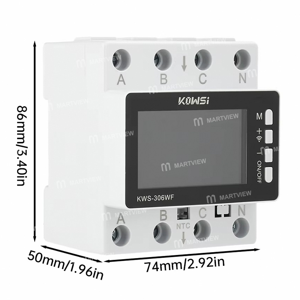 kws 306-series-hd-color-screen-three-phase-four-wire-rail-mounted-multifunction-meter-with-rs485-com