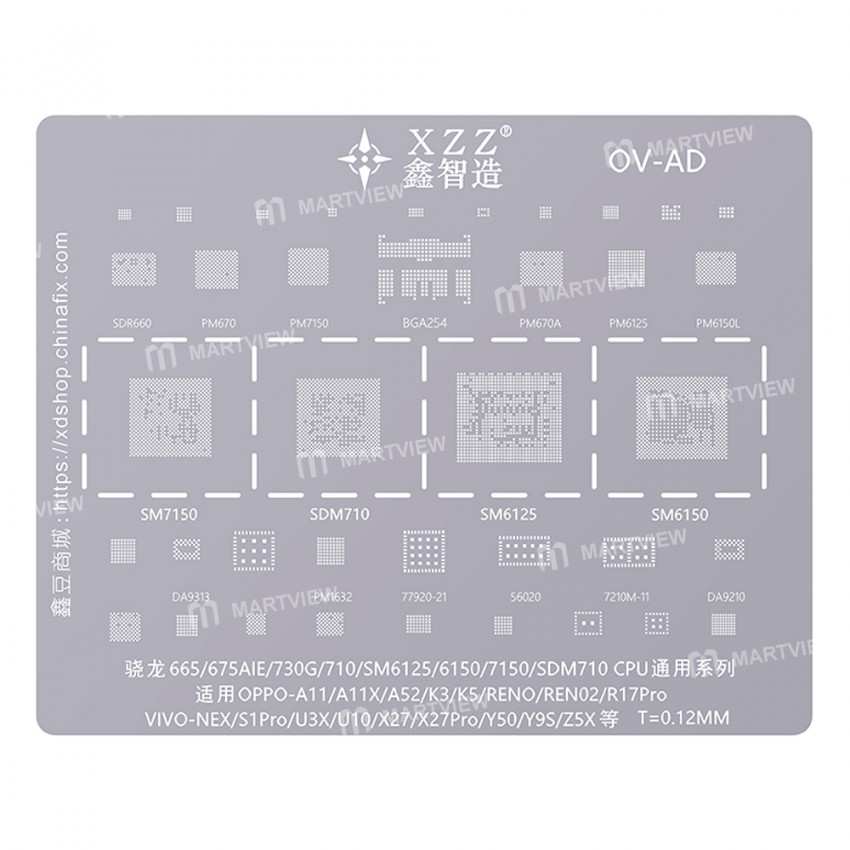 xinzhizao cpu-universal-series-bga-reballing-stencil-set-for-oppo-vivo-mobile-phones-6