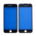 Replacement touch screen digitizer outer glass lens with bezel frame pre assembled for iPhone 7 blac