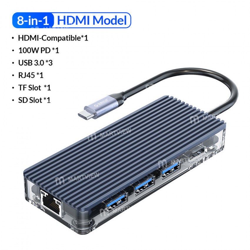 orico wb-series-type-c-to-multiple-interfaces-transparent-hub-21