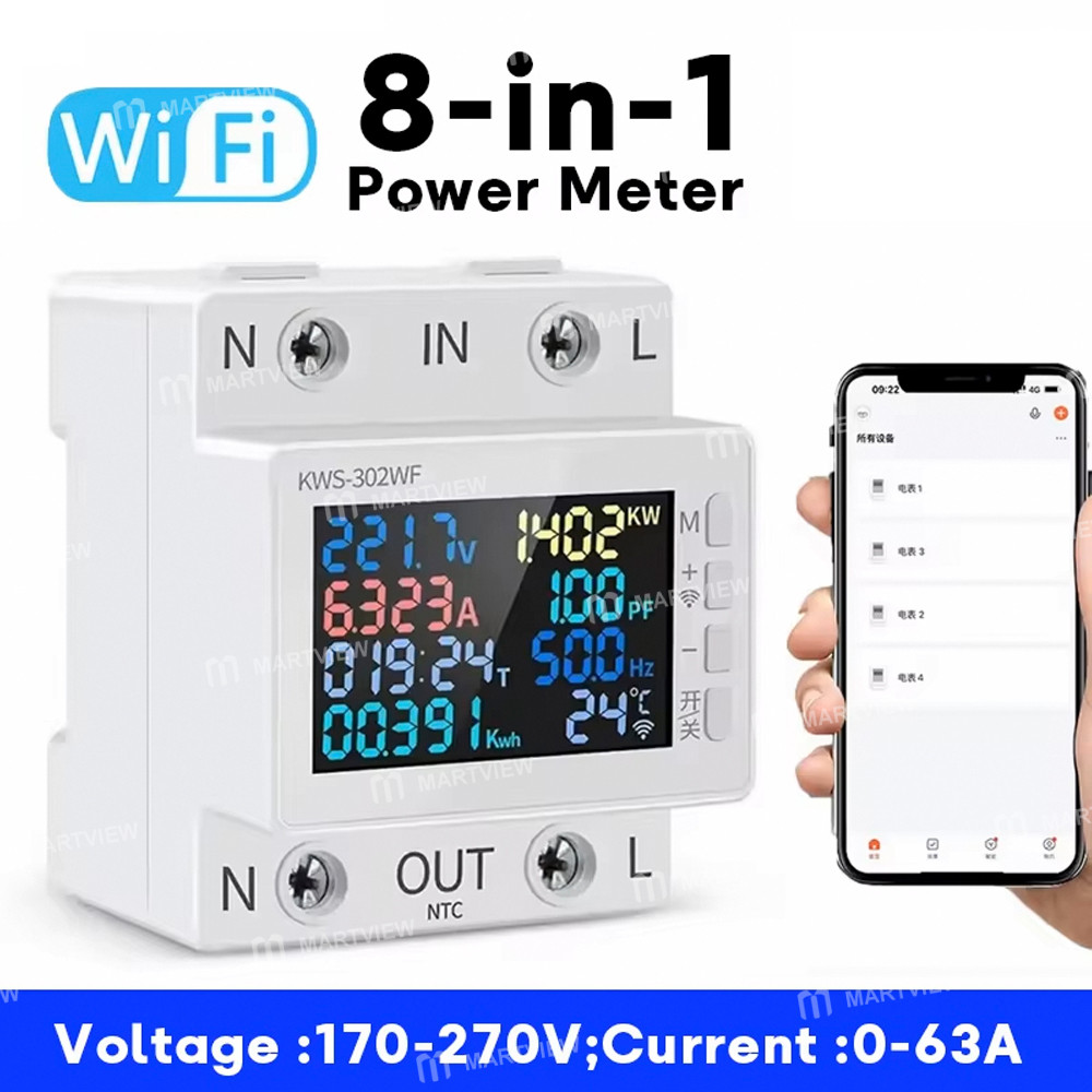kws 302-series-multifunctional-rail-mounted-voltage-current-meter-with-power-off-protection--wifi-ca