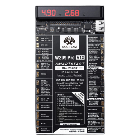 OSS W209 Pro V12 Battery Fast Charge and Activation Board for iPhone 8-18PM / Duo / Apple Watch / Android