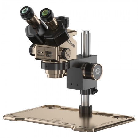 Mechanic Robot 7060T 7-60X HD Continuous Zoom Trinocular Microscope with Aluminum Alloy Big Base