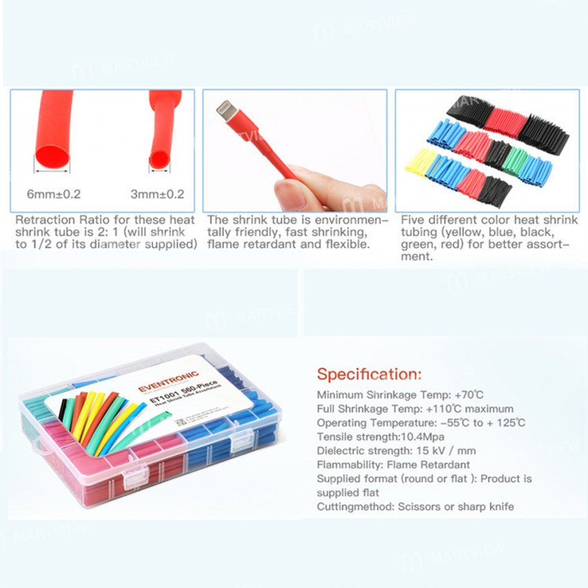 Multi-specification Insulating Heat Shrinkable Tube Combination Set for Cable Protection