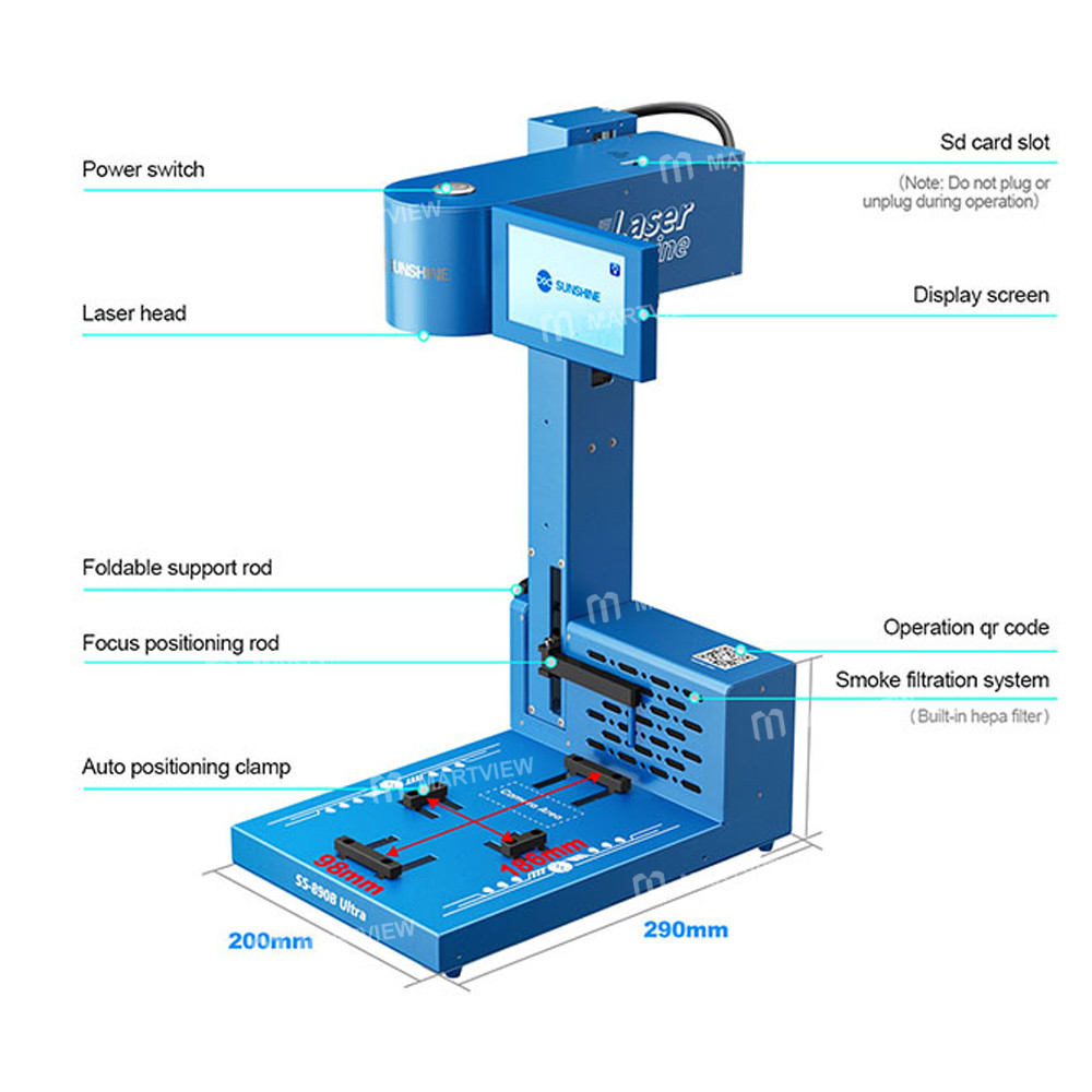 sunshine ss-890b-uitra-professional-foldable-smart-laser-compatible-with-iphone-x-17-full-series-bac