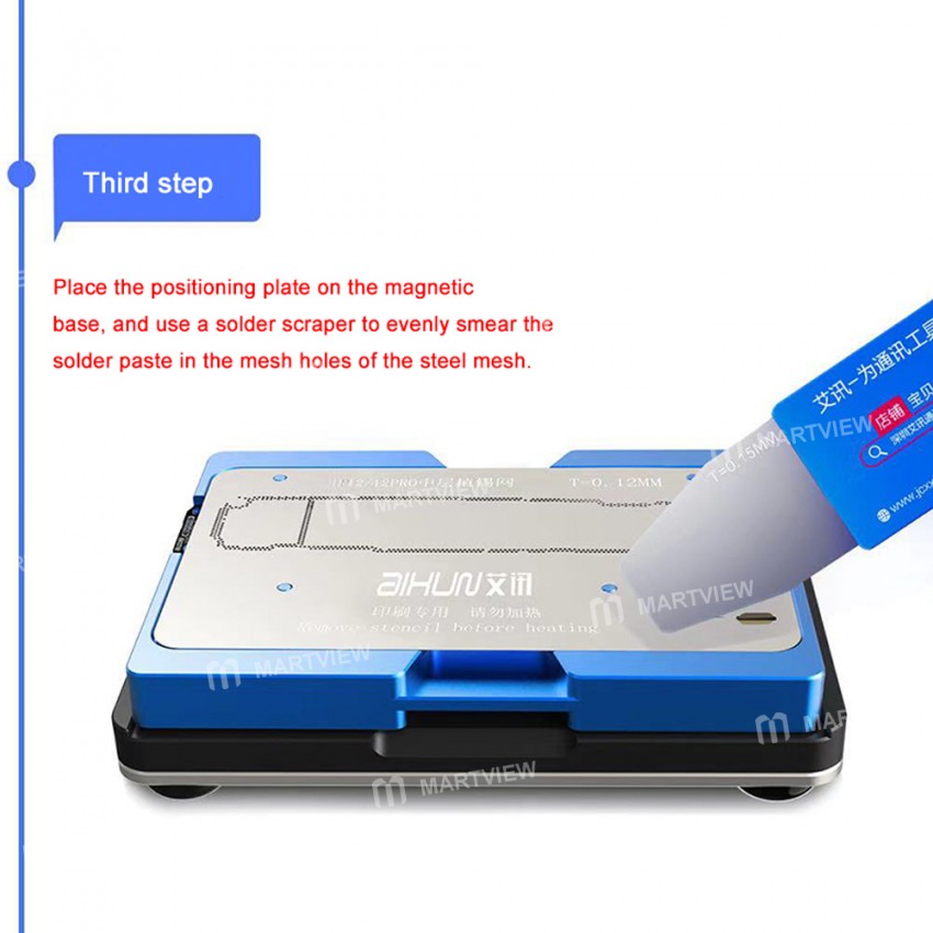 Aixun Z12 BGA Reballing Stencil Mid-Layer Planting Tin Station For iPhone 12 / 12 Pro / 12 Pro Max /