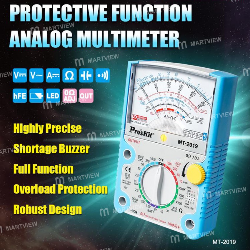Pros'Kit MT-2019 High-precision Multi-function Pointer Analog Professional Multimeter