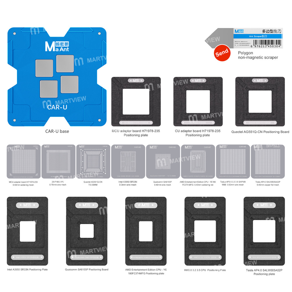 maant car-u-new-energy-vehicles-cpu-comprehensive-bga-reballing-stencil-tin-plating-platform-set-2