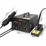 Solnde 852AD+ 2-in-1 Dual Digital Display Hot Air Gun Soldering Station for Motherboard BGA Repair