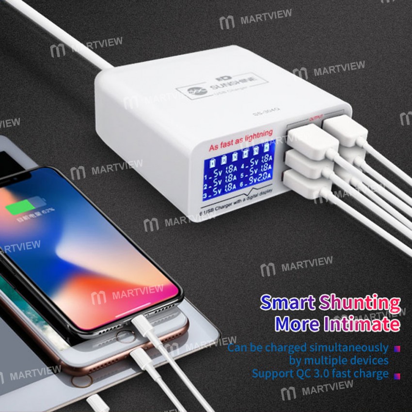 Sunshine SS-304Q 6 Port USB Smart Lightning Charger