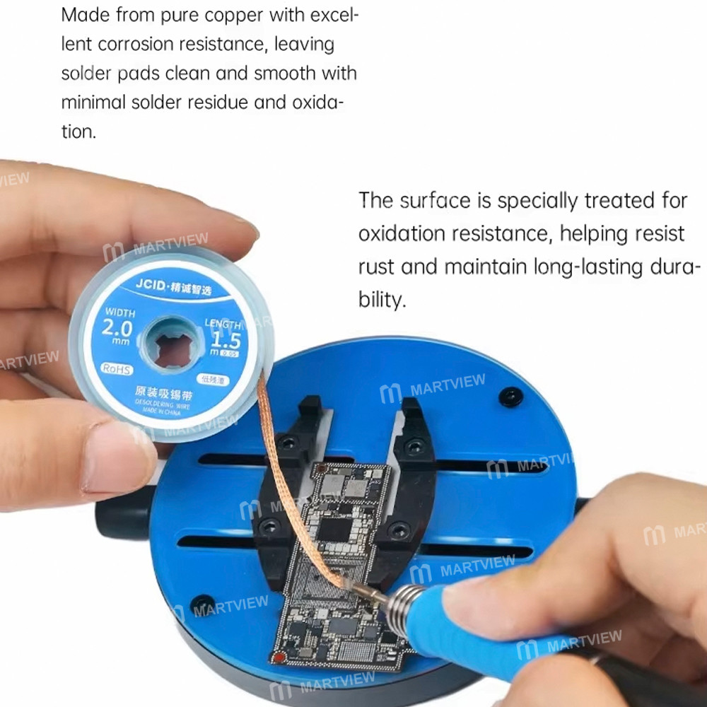 jcid multiple-sizes-low-residue-original-desoldering-wire--5pcs-14