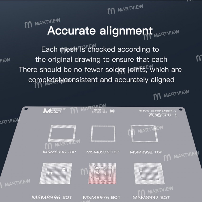 MaAnt 0.12mm High-quality Chip Qualcomm CPU Full-chip Series BGA Reballing Stencil