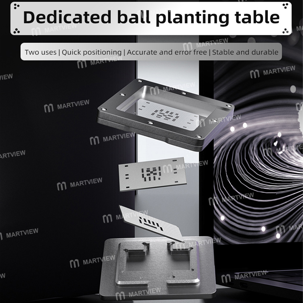 xzz m1-pro-m1-max-cpu-bga-reballing-stencil-plating-ball-platform-set-for-apple-macbook-6
