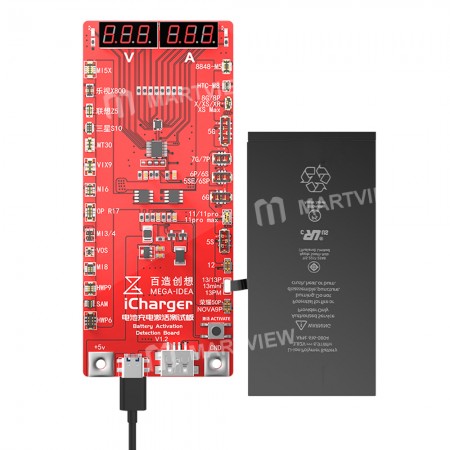 MEGA-IDEA iCharger 3.0 Battery Charge Activation Test Board for iPhone 5-13Pro Max Samsung Huawei