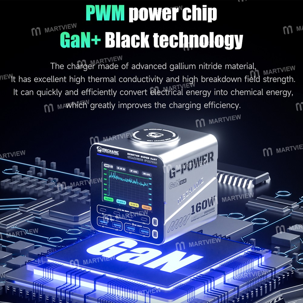 mechanic g-power-115w-160w-8-port-gan-desktop-charging-station-with-15w-wireless-charging-8