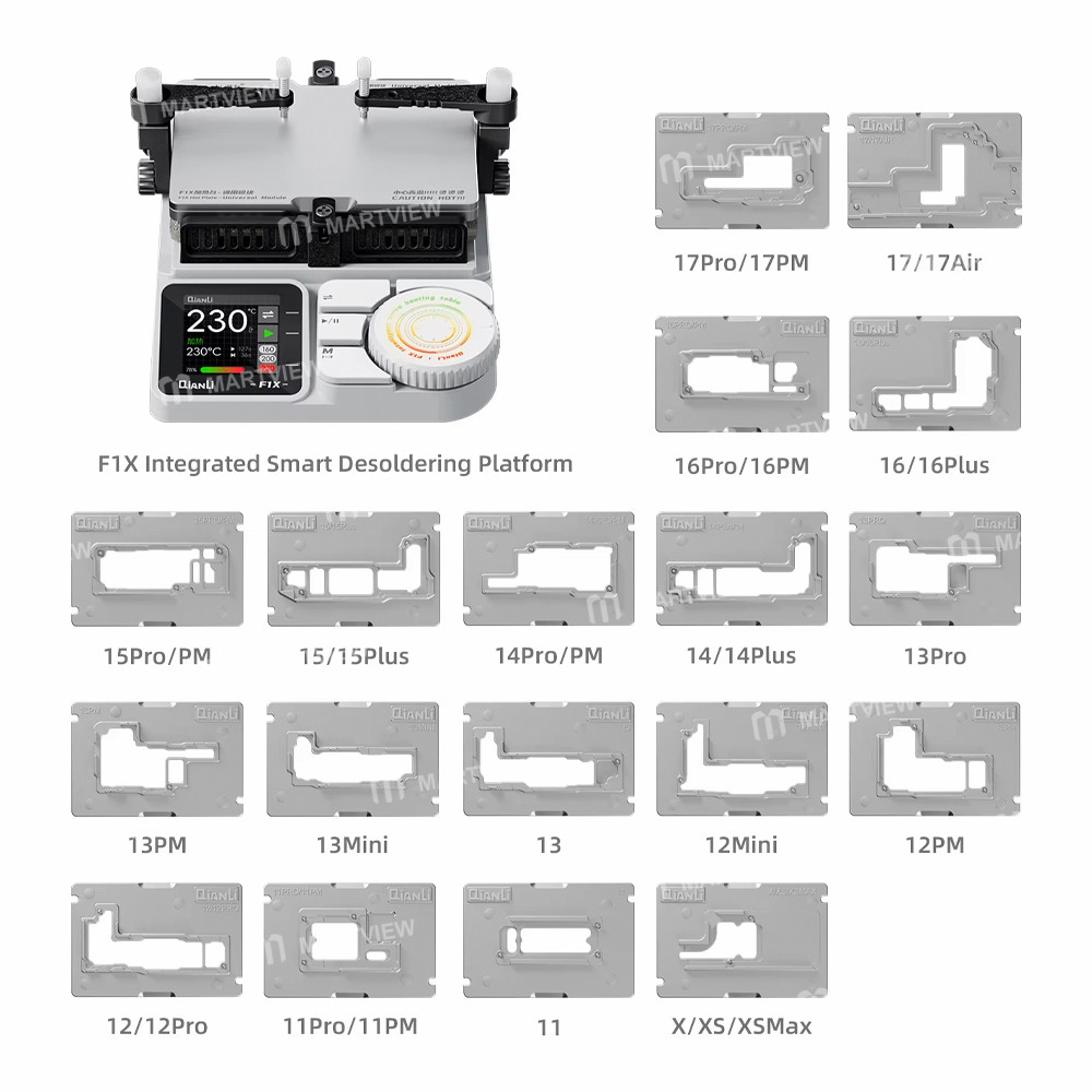 qianli f1x-smart-curved-heating-desoldering-platform-for-iphone-x-to-17pro-max-motherboard-layering-