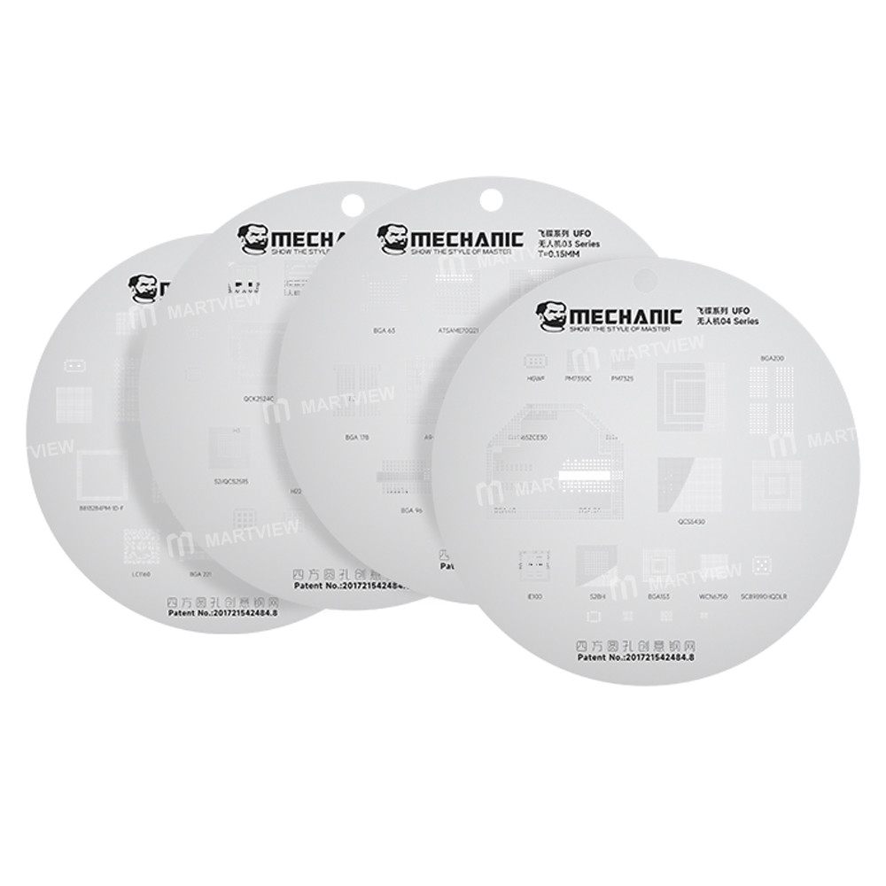 mechanic ufo-drone-series-4-in-1-tinning-bga-reballing-stencil-set-for-drone-maintenance-7