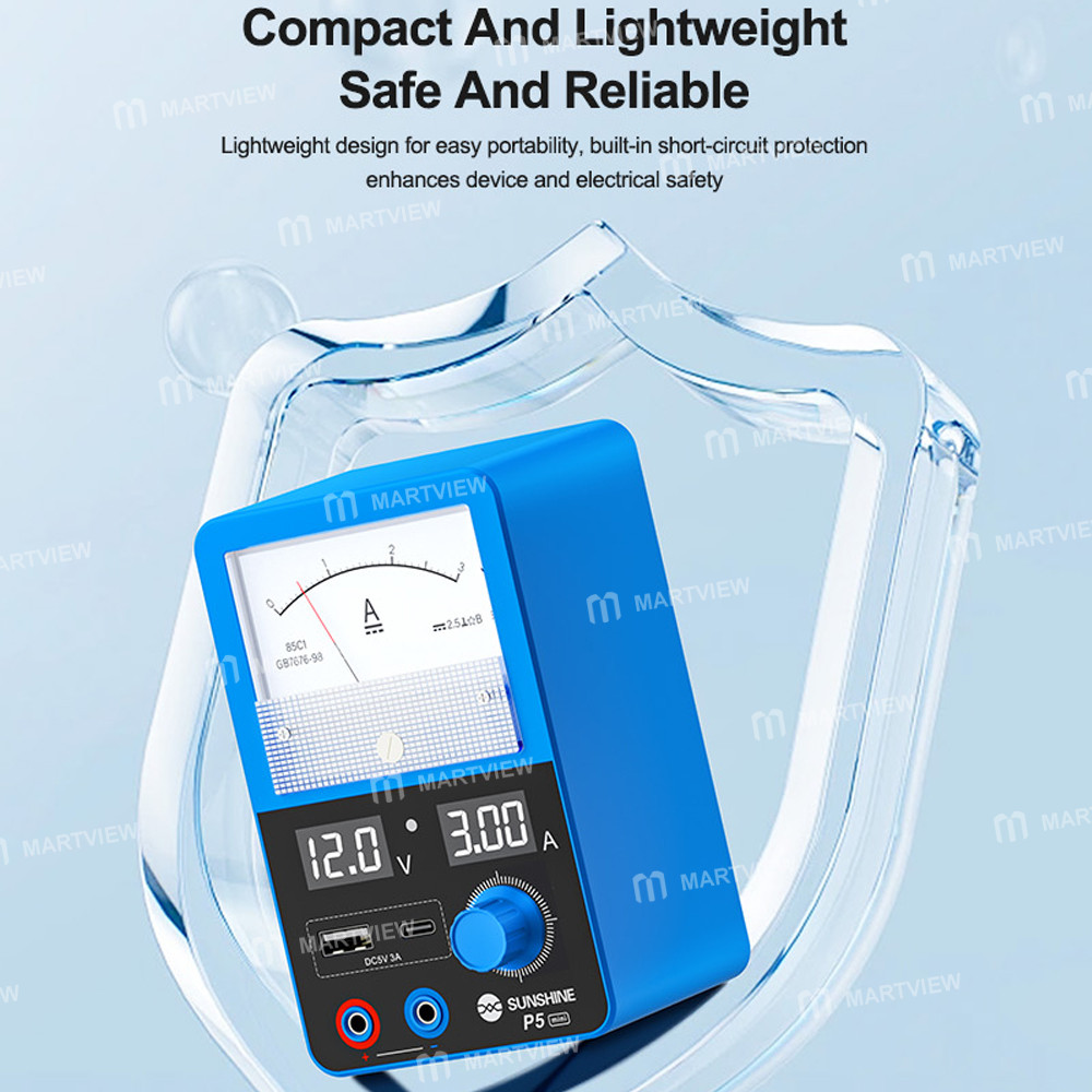 sunshine p5-mini-5v3a-dual-display-smart-power-supply-with-pointer-type-ammeter-13