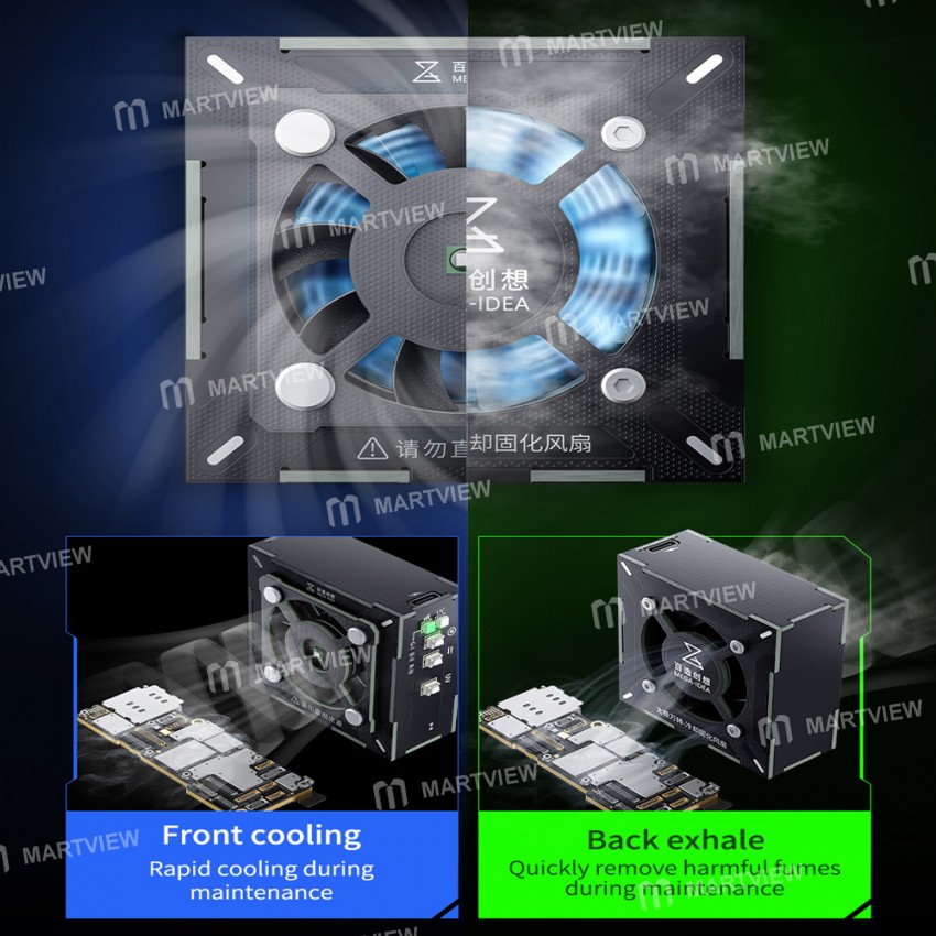 mega idea-2-in-1-three-speed-adjustment-uv-curing-cooling-fan-for-mobile-phone-repair-13