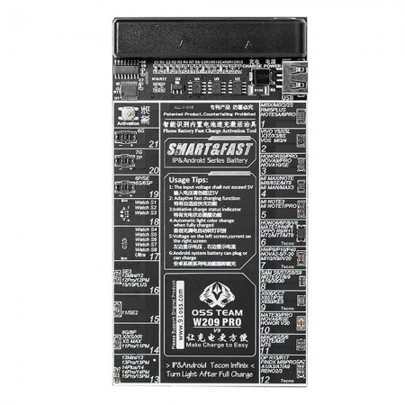 OSS W209 Pro V9 Battery Charging Activation Board for iPhone 6 to 15Pro Max and Android Phone