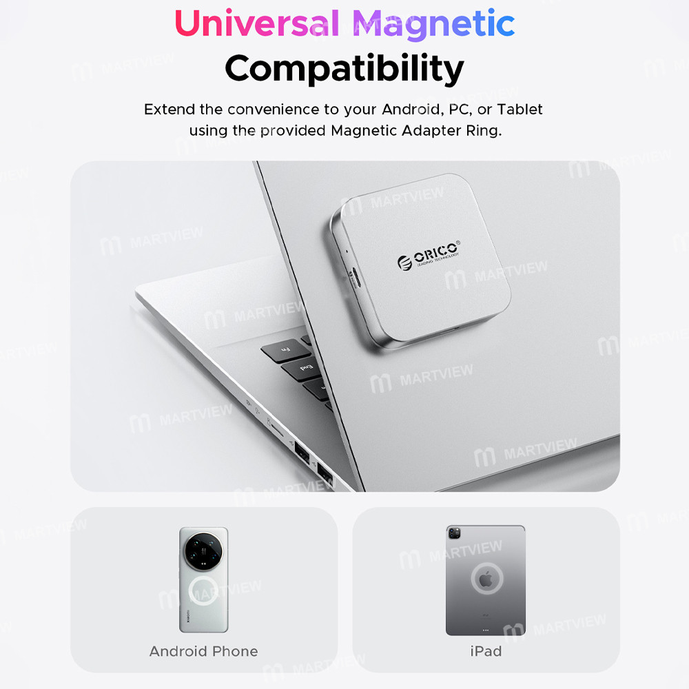 orico air5-air5c-usb-c-to-sd-tf-slot-pd100w-ultra-thin-magnetic-card-reader-for-iphone-android-table