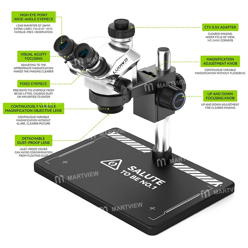 luowei lw-tr02-b3tv-7-50x-synchronous-zoom-trinocular-stereo-microscope-with-aluminum-alloy-base-3